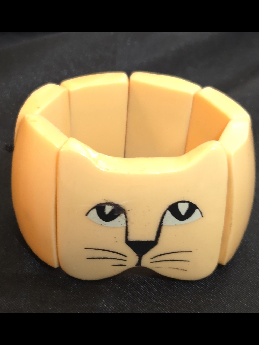 Vintage Marie-Christine Pavone French GALALITH Cat Bracelet